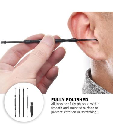 INOOMP Professional Ear Wax Clean Tool Set 5pcs Double Head Rotating Ear Scoop Cleaner Kit and Personal Hygiene - Buy Online on GoSupps.com