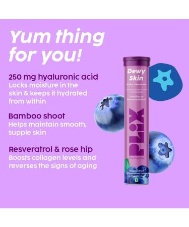 PLIX - THE PLANT FIX Skin Hydration Combo - Hyaluronic Acid And Skin Glow Glutathione 15 Effervescent Tablets Supports Skin Elasticity Firmness And Dewy Skin - Buy Online on GoSupps.com