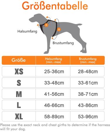 Rabbitgoo Adjustable Dog Harness for Medium & Large Dogs - No Pull Breathable with Reflex Stripes - Safe Control Guide in Orange XL (1 Pack) - Buy Online on GoSupps.com