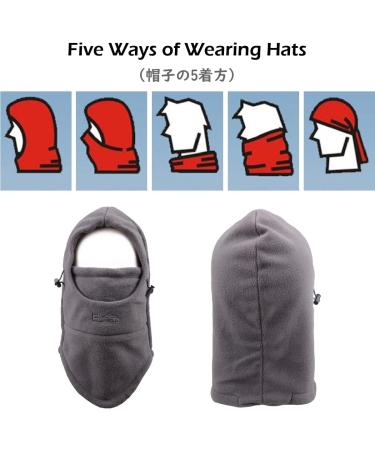 Triwonder Storm Hood Balaclava Face Mask & Neck Warmer - Unisex Ski Mask & Hose Scarf for Winter Outdoor Adventures - Gray - Buy Online on GoSupps.com
