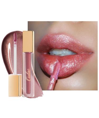 Oulac Lip Gloss Shiny - 3D Gloss Finish Liquid Lipstick with Rose Damascena Extract | Moisture & Lip Care for Dry Lips | 4.5ml Purple Rosa (C08) - Buy Online on GoSupps.com