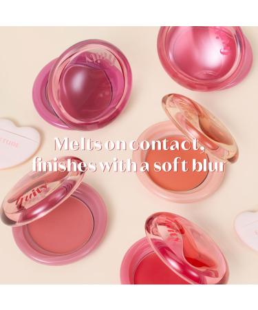 Etude Fruity Lip & Cheek Blur Balm Sheer Tinted, Moisturizing Cream Balm with Puff, Hydrating Multi-Use Lip & Cheek Color #4 Unripe Plum 2.3g - Buy Online on GoSupps.com