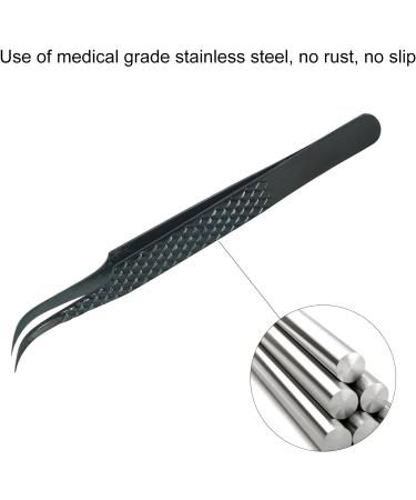 DASSEN Lashes Extension Tweezers Isolations tweezer Volume Lashes Tweezers Precision Slanted Straight Tip for Isolation Classic Lash Extensions Pointed Lash Tweezers for Eyelash Extensions (Black2-1) - Buy Online on GoSupps.com
