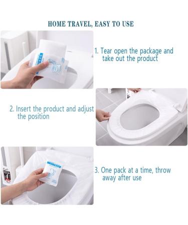 Disposable Premium Elastic Band Toilet Seat Cover Portable Waterproof Universal Fit Toilet Mat Independent Packing for Travel Public Toilets and House Guests Use (10 Packs) - Buy Online on GoSupps.com