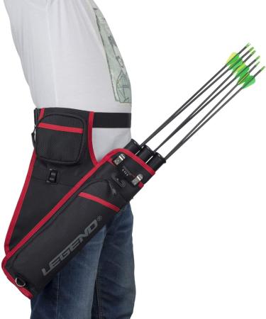Legend First Archery Quiver for Arrows - Target Shooting Hip Quiver with Adjustable Belt and 3 Arrow Tubes - Durable Nylon Material with T-Slot and Storage Pockets - Buy Online on GoSupps.com