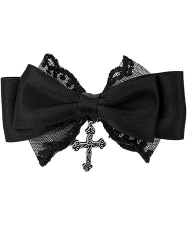 Gothic Lace Hair Clip Bow Large Barrette Bow Flat Clips Barrette Hairpin Bow Elegant Hair Clip For Bunches Hair Clips For Women Thin Hair - Buy Online on GoSupps.com
