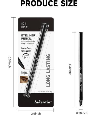 Dark Brown Waterproof Eyeliner Pencil 2Pcs Smudge Proof Long Lasting Gel Eyeliner Creamy Waterline Eyeliner Highly Pigmented Micro-Fine Retractable Eyeliner with Built-In Sharpener & Smudger-02 02 Dark Brown - Buy Online on GoSupps.com