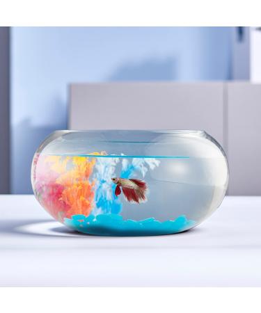 LAQUAL 2 Gallon Glass Fish Bowl with Decor, Include Fluorescent Stones & Colorful Plastic Trees, High White Glass for Clear View, Small Fish Bowl/Vase/Aquarium for Betta Fish/Goldfish, Nice Home Dcor
