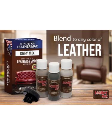 Leather Max Quick Blend Refinish & Repair Kit - Grey Mix | Restore, Recolor, & Repair Furniture, Car Seats, Jackets, Sofa, Boots | 3 Color Shades | For Leather, Vinyl, Bonded, & More - Buy Online on GoSupps.com