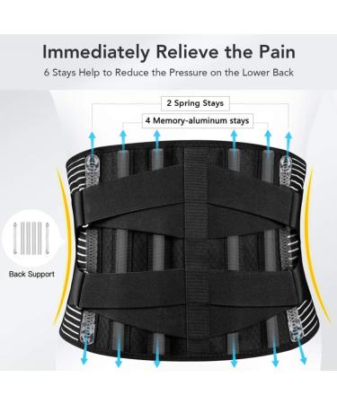 Healeved Fitness Waist Belt - Lumbar Brace for Lower Back Pain Relief & Support | XL Men's Gym Back Support with Steel Plate - Buy Online on GoSupps.com