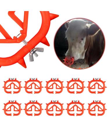 Buy SIKUAI Red Plastic Calf Weaners - 10 Pcs Calf Nose Ring Milk Sucking Preventer for Effective Weaning | Fast International Shipping - Buy Online on GoSupps.com