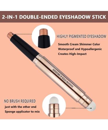 Champagne Gold Eyeshadow Stick | Cream Shimmer Glitter Pencil | Waterproof & Long Lasting | Hypoallergenic | Multi-Dimensional Eye Look - Buy Online on GoSupps.com