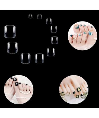 No LIFE 1000PCs Fake Toenail Tips Set - Full Cover False Toenails for DIY Nail Art & Manicure Studios | Clear & Natural Colors 10 Sizes - Buy Online on GoSupps.com