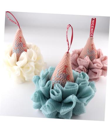 Housoutil 2 Pcs Ice Cream Bath Sponge | Adorable Loofah for Face Cleansing & Shower | Soft White Polyester Cleaning Scrubber - Buy Online on GoSupps.com