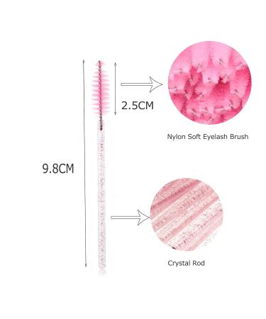 Fenshine 50-Piece Eyelash Brushes - Disposable Mascara Wands for Extensions & Makeup | Pink Rose - Buy Online on GoSupps.com
