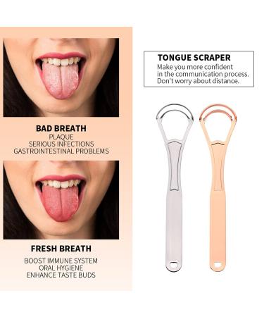 QAJZL Tongue Scrapers (2 pcs) - 100% BPA Free, for Adults and Children - Oral Care (Medical Grade) - Treats Bad Breath - Fresh Breath - Ergonomic Design - Buy Online on GoSupps.com