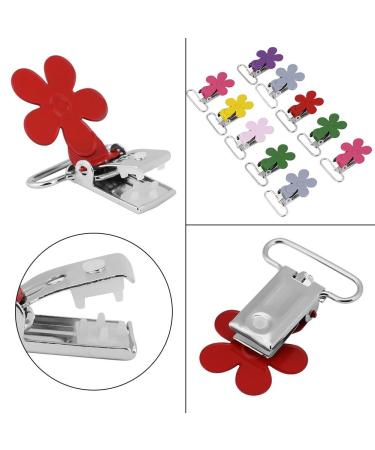 10 Pcs Mini Plum Shape Pacifier Suspender Clips - Durable Clip Holders with 25mm Ring Inner Diameter for Secure Baby Pacifier Attachment - Buy Online on GoSupps.com