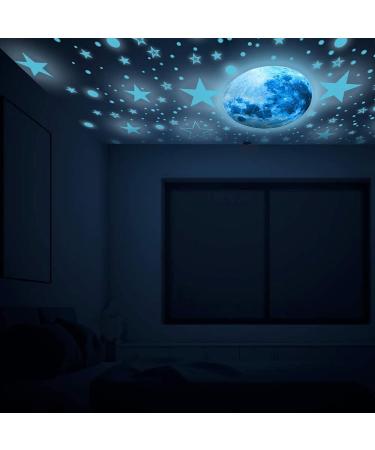 Glow in The Dark Stars for Ceiling Kids Wall Stickers - 1120 Pcs | Space Moon Wall Decals for Boys Girls Bedroom, Living Room, Bathroom | Sky Blue Nursery Decor - Buy Online on GoSupps.com