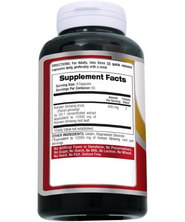 FITO MEDIC'S Korean Ginseng Root | Panax Ginseng Capsules | 180 Capsules | Concentrated Extract | Highly Absorbable Herbal Supplement - Buy Online on GoSupps.com
