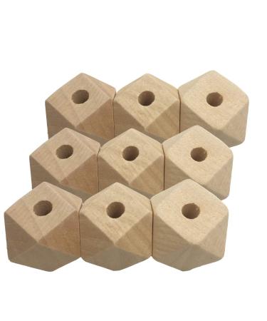 Alenybeby Organic Wooden Hexagon Beads - 20mm Faceted Ecofriendly Wood Beads for DIY Craft Jewelry (20pcs) - Buy Online on GoSupps.com