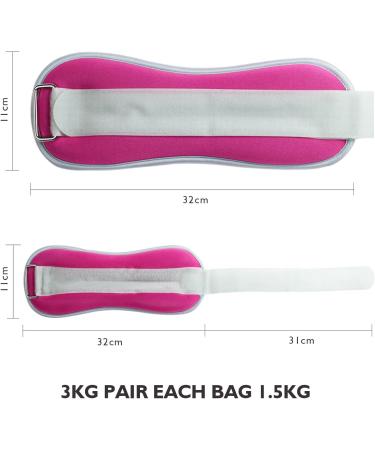 Coli Pet 3kg Adjustable Wrist Weights for Men & Women - Perfect for Fitness Walking Jogging Gymnastics & Strength Training - Rose Red - Buy Online on GoSupps.com
