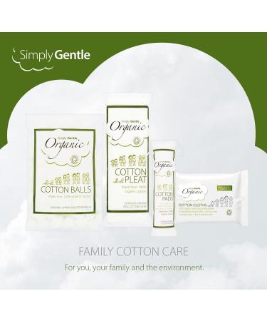 Simply Gentle Organic Cotton Pads Dual sided - Sealed Edges - Low Lint - 100% Organic Cotton Wool 100 Count (Pack of 6) - Buy Online on GoSupps.com