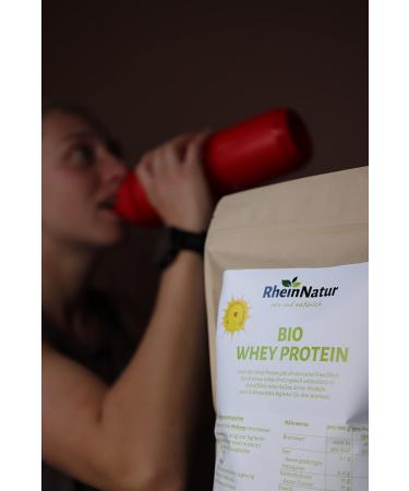 Rheinnatur Bio Whey Protein Powder 900g - Pure Tasteless Protein without Additives & Soy - 100% Organic Protein for Shakes - Buy Online on GoSupps.com