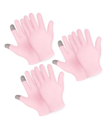 Sibba 3 Pairs Moisturizing Gloves Overnight Touch Screen Gloves White Cotton Gloves for Dry Hands Eczema Hand Spa Treatment Gloves for Repair Rough Cracked Dry Chapped Hands Skin Inspection Gloves Pink 3 Pairs - Buy Online on GoSupps.com