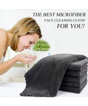 Sunland Microfiber Wavy Make-Up Remover | Reusable Facial Cleaning Cloths - Dark Gray 30x30 cm (6 Pack) for All Skin Types - Buy Online on GoSupps.com
