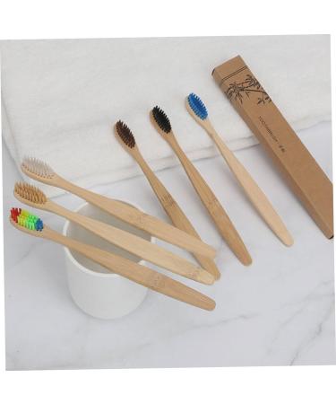 Eco-Friendly Soft Bristle Toothbrush Set - 6 Disposable Natural Wooden Toothbrushes for Travel - Landfill-Safe & Biodegradable - Buy Online on GoSupps.com