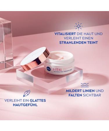  NIVEA NIVEA VITAL Radiant Complexion Rich Day Care for Mature Skin (50ml) Moisturizing Cream with Rose Petals Oil and Calcium Face Care for Enhanced Skin - Buy Online on GoSupps.com