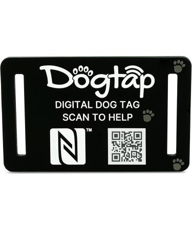 DogTap Light Big - Waterproof Digital Dog ID Tag for Medium to Large Dogs | NFC & QR Code | Flexible Silicone | 67x40mm Black - Buy Online on GoSupps.com