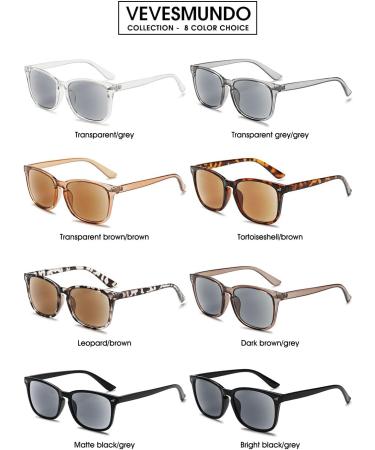 Vevesmundo Tinted Reading Glasses for Men & Women - Sun Protection Visual Aid Sunglasses - Light Black 3.25x - Buy Online on GoSupps.com
