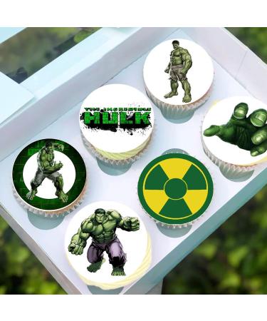 24 x Pre-Cut Hulk 2 Edible Stand up Wafer/Rice Paper Cupcake Cake Toppers Birthday Party Superhero Decorations - Buy Online on GoSupps.com