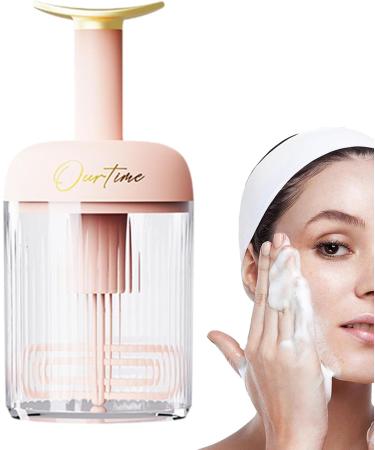 Virtcooy Foam Maker for Face Wash - Type Rotating Facial Cleanser Foaming Bottle Automatic Rebound - Detachable Facial Cleansing Tools for Travel Household Fine Foam Deep Cleansing Pink - Buy Online on GoSupps.com