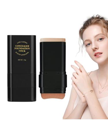 Foundation Makeup Full Coverage Stick Foundation - 15g Face Makeup Foundation Dual-Headed Concealer Cream Long-Lasting Face Makeup for Girls