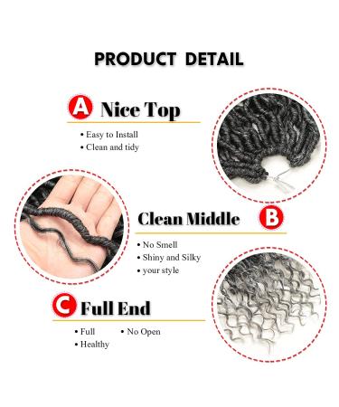 5 Packs Goddess Locs Crochet Hair 14 Inch River Locs Wavy Synthetic Braiding Hair Extension - OT-gray (Pack of 5) - Buy Online on GoSupps.com