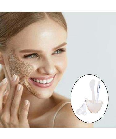 Oshhni 6x Face Mask Mixing Bowl Set | Facial Mask Tool Kit with Brush & Spoon | Spa Quality Mixing Bowls - White - Buy Online on GoSupps.com