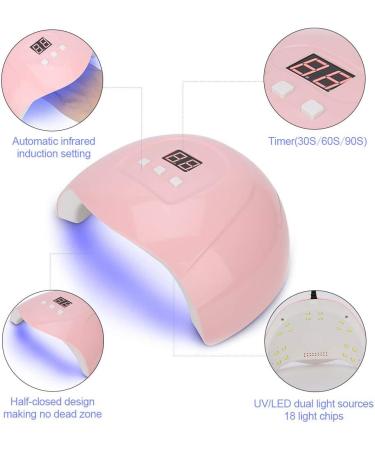 Professional UV/LED Nail Dryer Lamp 54W for Gel Nail Polish | Intelligent Nail Art Lamp for Manicure & Pedicure - Quick Drying in 30s/60s/90s | 3 Timer Settings (#1) - Buy Online on GoSupps.com