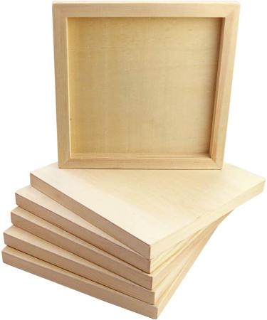 Owevvin 6 Pack 8x8 Inch Unfinished Wood Cradled Canvas Panels for Painting, Drawing, and DIY Crafts - Buy Online on GoSupps.com