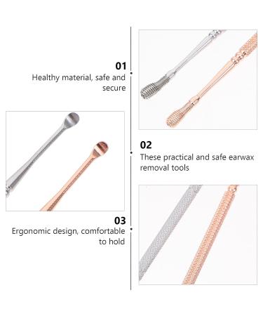Earwax Removal Tools Set - Portable Double-Ended Steel Ear Picks with Catcher, Spiral Spoon, and Cleaning Bag - 3 Sets for Adults - Assorted Colors - 12.5X0.8CMx3pcs - Buy Online on GoSupps.com