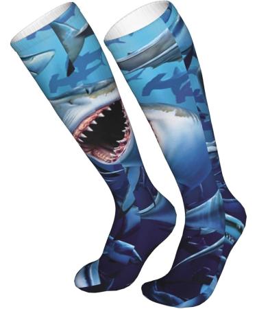 Hungry Shark Compression Socks for Men & Women | 15-20 mmHg Circulation Support for Running & Cycling - Buy Online on GoSupps.com