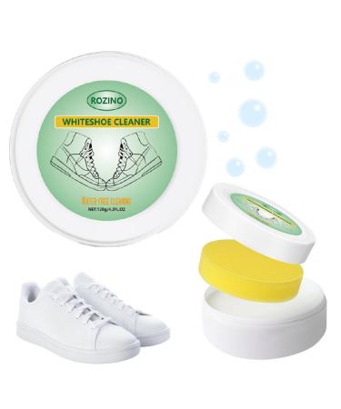 Kinwodon White Shoe Cleaning Cream White Trainer Cleaner with Sponge All Purpose Shoe Whitener for Trainers Sneaker Stain Removal Cream Paste for Shoes Clothes Sofa Cleaning