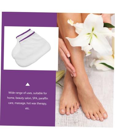 FRCOLOR 1pair Waxed Feet Paraffin Wax Feet Booties Spa Booties Holsters Paraffin Wax Feet Cover Bag Spa Feet Cover Paraffin Booties Foot Spa Liners Sock Fluff Dedicated White - Buy Online on GoSupps.com