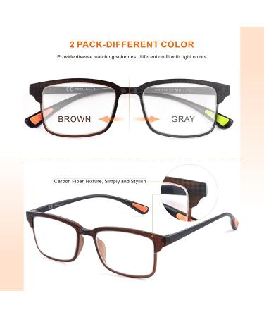 CARA 2 Pack Progressive Multifocus Reading Glasses with Blue Light Blocking - Workspace for Near Range (C2 2.00 Diopters) - Buy Online on GoSupps.com