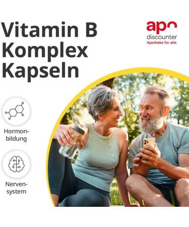 Apodiscounter Vitamin B Complex - 60 Vegan Capsules | All 8 B Vitamins for Optimal Health - Pharmacy Quality - Buy Online on GoSupps.com