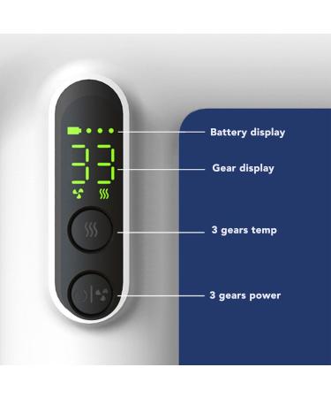 Travel Hair Dryer USB Rechargeable Cordless Hair Dryer with 3 Gears Adjustable Speed and Temperature Digital Screen 15000mAh Battery Compact Portable Small Blow Dryer - Buy Online on GoSupps.com
