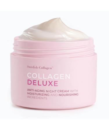 Swedish Collagen - Retinol Night Cream I Hydrated & Glowing Skin Treatment I Niacinamide Vitamin E Organic Aloe Vera Shea Butter I Made in Sweden - 50ml