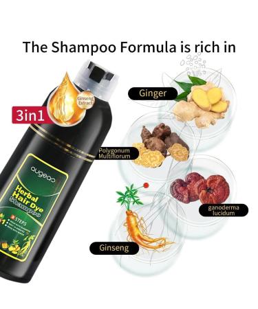 Natural Herbal Permanent Hair Coloring Shampoo - 3 in 1 for Men & Women | 100% Gray Coverage in Minutes | Chestnut Brown (500mL - Buy Online on GoSupps.com