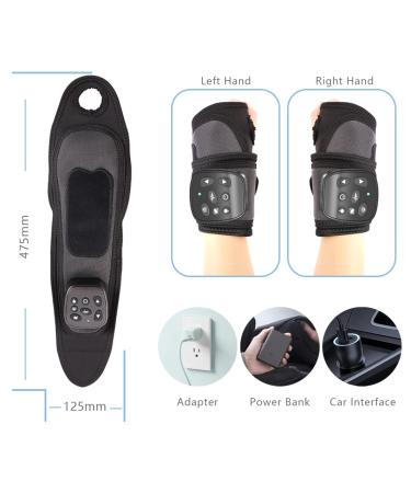 Carpal Tunnel Wrist Brace & Electric Massage Therapy | Hand Massager with Vibration Compression & Heating for Pain Relief & Tendonitis - Buy Online on GoSupps.com